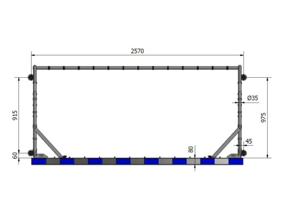 Mini handball goal Freestanding 90/110-80x80 Profile - Nordic Sport