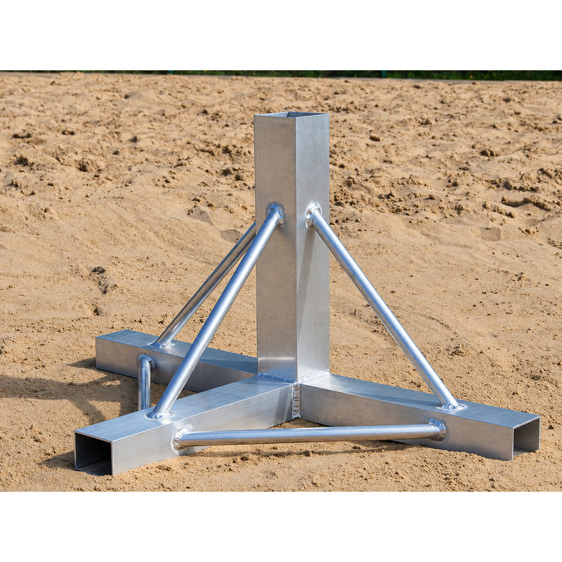 PRO Beach Volleyball Posts 80 × 80 mm with T-Shaped Sand Bases