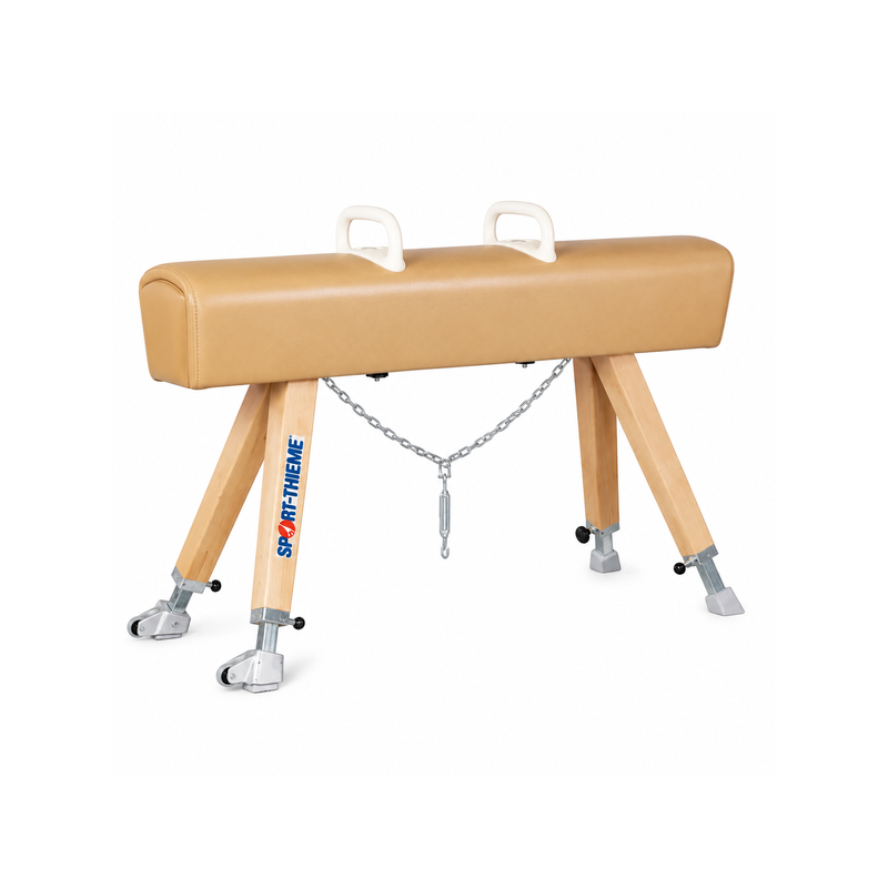 Pommel Horse with Adjustable Wooden Legs – Classic Pommel Horse for Gymnastics