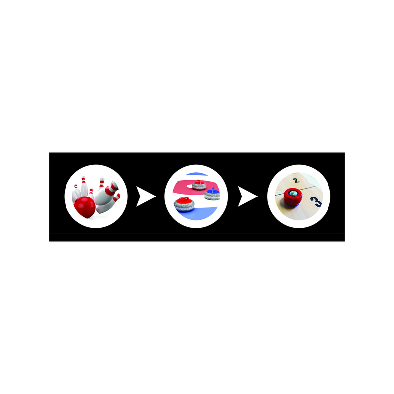 3-in-1 Game – Bowling, Shuffle and Curling