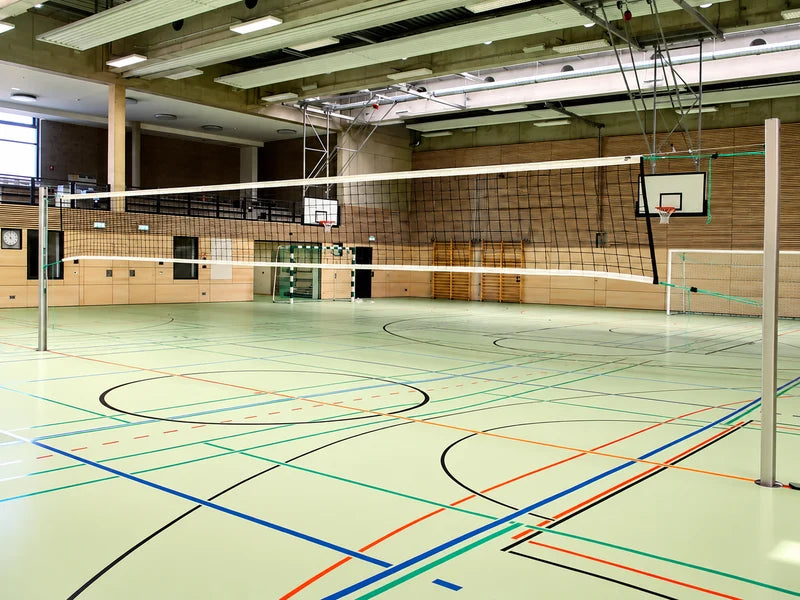 Aluminium Volleyball Posts 80 × 80 mm – with Pulley Tension System-Anodized alu.